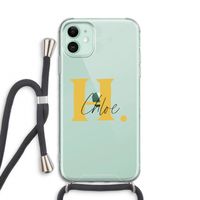 Amber Script: iPhone 11 Transparant Hoesje met koord