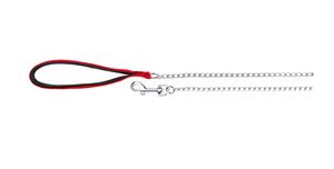 TRIXIE HONDENRIEM KETTING MET NYLON HANDVAT ROOD 100X0,4 CM