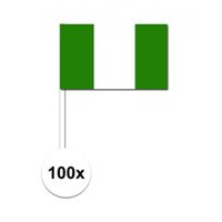 100x Nigeria decoratie papieren zwaaivlaggetjes   -