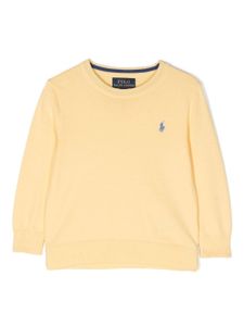 POLO RALPH LAUREN KIDS pull en coton à logo brodé - Jaune