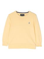 POLO RALPH LAUREN KIDS pull en coton à logo brodé - Jaune