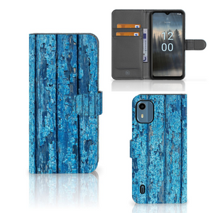 Nokia C12 Book Style Case Wood Blue