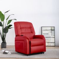 vidaXL Fauteuil elektrisch sta-op-stoel kunstleer rood - thumbnail
