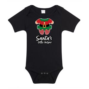 Kerst baby rompertje - Kerst elfje - zwart - Santa little helper