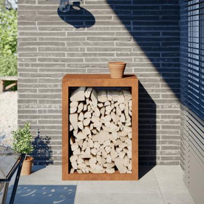 VidaXL Brandhoutrek 60x40x80 cm weervast staal