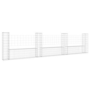 The Living Store Schanskorf Gabion Mand - 380x20x100 cm - RVS - Weerbestendig - Draaddiameter 3.5 mm