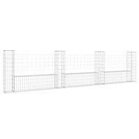 The Living Store Schanskorf Gabion Mand - 380x20x100 cm - RVS - Weerbestendig - Draaddiameter 3.5 mm