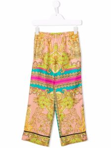 Versace Kids pantalon ample à imprimé baroque - Jaune