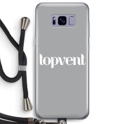Topvent Grijs Wit: Samsung Galaxy S8 Plus Transparant Hoesje met koord