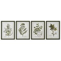 Schilderij Home ESPRIT Groen Beige Shabby Chic Botanische planten 30 x 2,5 x 40 cm (4 Stuks)
