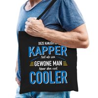 Deze kanjer is kapper cadeau tas zwart voor heren