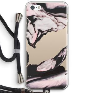 Roze stroom: iPhone 5 / 5S / SE Transparant Hoesje met koord