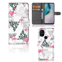 OnePlus Nord N10 Telefoonhoesje met Pasjes Flamingo Triangle