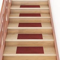 VidaXL Trapmatten zelfklevend 15 stuks 60x25 cm bordeaux rood rechthoekig