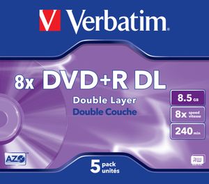 Verbatim 43541 DVD+R DL disc 8.5 GB 5 stuk(s) Jewelcase