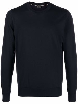 Brioni pull fin en laine - Bleu