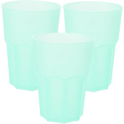 Drinkbekers - 6x stuks - groen - kunststof - 480 ml - onbreekbare camping en kinder bekers