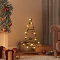 VidaXL Kerstdecoratie kerstboom 60 cm metaal zwart