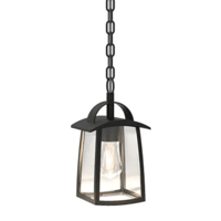 Buiten hanglamp zwart E27 Lutec &apos;Kelsey&apos; glas metaal vierkant 17 cm