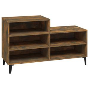 The Living Store Schoenenkast - Compact - Gerookt Eiken - 102 x 36 x 60 cm