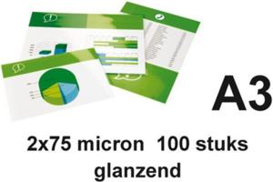 Quantore A3 lamineerhoezen glanzend 2x75 micron 100 stuks
