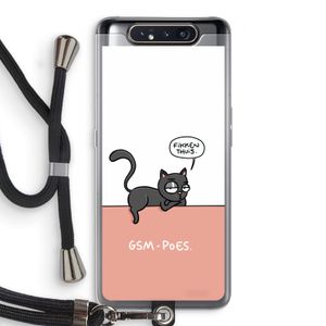 GSM poes: Samsung Galaxy A80 Transparant Hoesje met koord