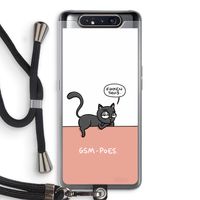 GSM poes: Samsung Galaxy A80 Transparant Hoesje met koord