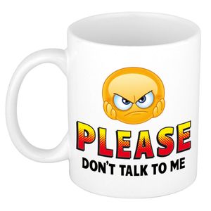 Please dont talk to me kado mok / beker wit - cadeau collega