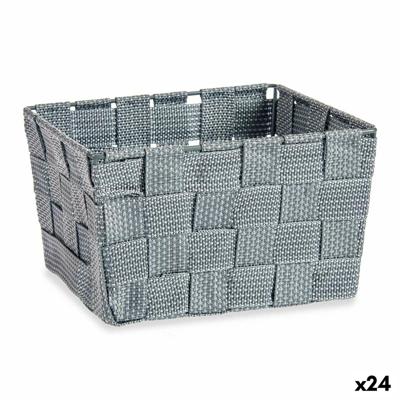 Mand Vlechten Grijs Stof (15 x 10,5 x 20 cm) (24 Stuks)