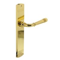 Intersteel Deurklink Emily op schild 235x45x8 mm blind messing gelakt Intersteel Deurklink Emily op schild 235x45x8 mm blind messing gelakt