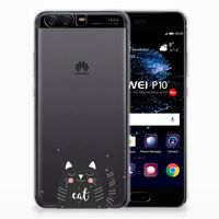 Huawei P10 Telefoonhoesje met Naam Cat Good Day - thumbnail