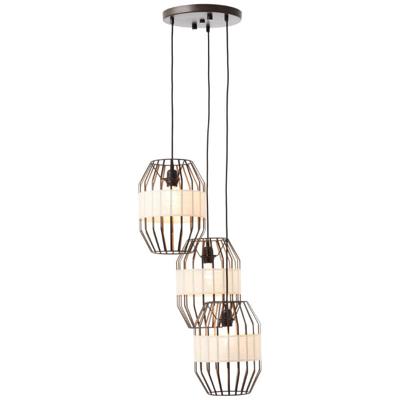 Brilliant HanglampSlope 3-lichts zwart met zandkleur - 99479/76