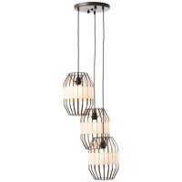 Brilliant HanglampSlope 3-lichts zwart met zandkleur - 99479/76