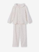 Pyjama meisjes katoenen gaas bloemen ecru