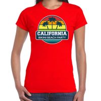 California zomer t-shirt / shirt California bikini beach party rood voor dames