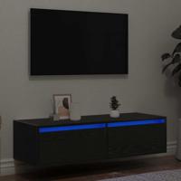 Tv-meubel met LED-verlichting 100X35,5x25 cm zwart eikenkleurig