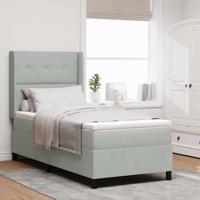 Boxspring bed met hoofdeinde Lichtgrijs 80 x 200 cm Fluweel