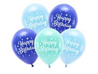 Happy Birthday Ballonnen Blauw Mix (5st) - thumbnail