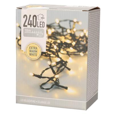 Kerstverlichting - 240 led lampjes - extra warm wit - 18 meter - lichtsnoer