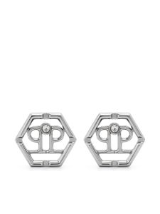 Philipp Plein puces d'oreilles à design hexagonal - Argent