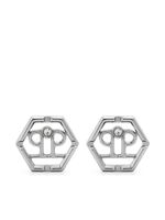 Philipp Plein puces d'oreilles à design hexagonal - Argent