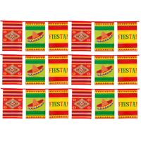 Mexicaanse vlaggenlijn - 3x - 10 meter - kunststof - vlaggentjes - thema mexico