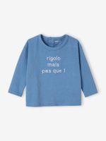 Personaliseerbaar T-shirt baby van biologish katoen blauw - thumbnail