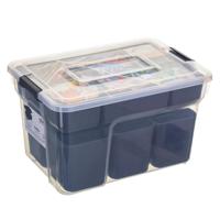 5Five Opslag sorteerbox - 10 vakjes indeling - 2 lagen - 30 x 21 x 18 cm - kunststof - opbergdoos