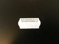 Etiket 2612 wit perm 2-slit Mits bewaard