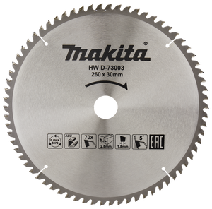 Makita Accessoires Afkortzaagblad Aluminium | Standaard 260x30x2,8 70T 5g - D-73003 - D-73003