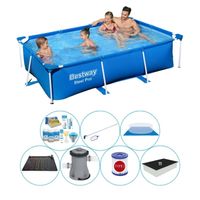 Bestway Steel Pro Rechthoekig Zwembad - 259 x 170 x 61 cm - Blauw - Met Accessoires - Voordeelpakket