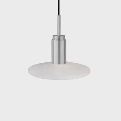 Anour Donya Onyx Solar Hanglamp - Witte kap - Geborsteld roestvrij staal