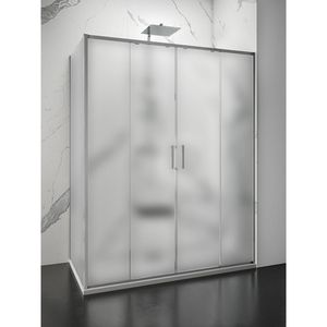 Douchecabine Lacus Stromboli Evo Mat Glas Aluminium profiel Chroom (alle maten)