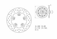 BREMBO Serie Oro remschijf, remschijven voor de moto, vast 68B40771